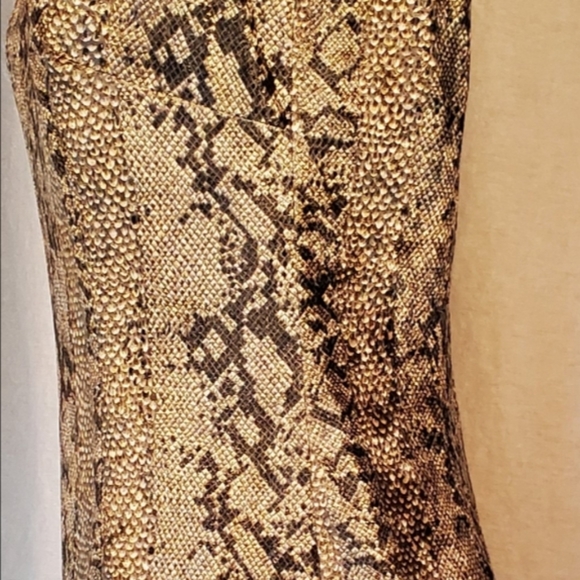 TRIO NEW YORK Exotic GRN/BLK Python Print Dress SM - Picture 14 of 15
